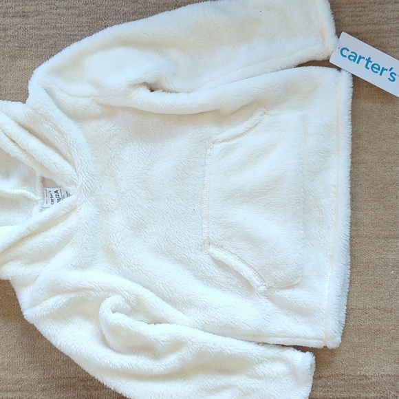 NWT Carter's 2T Hooded Cream Fleece - Picture 2 of 7